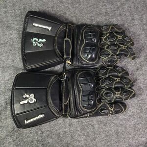 Vtg Komodo Schoeller Keprotec Hard Knuckle Full Length Leather Motorcycle Gloves